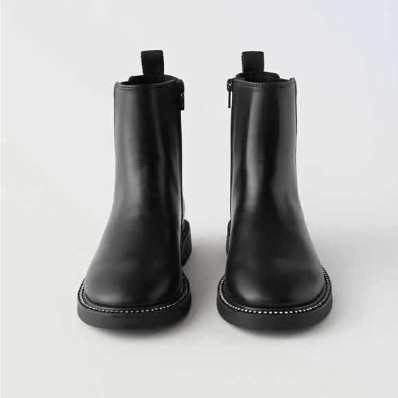 Zara RHINESTONE ANKLE BOOTS Girl  size 5 - Picture 2 of 8